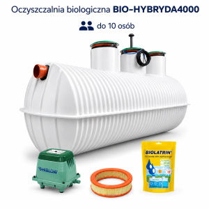Przydomowa biologiczna oczyszczalnia ścieków BIO-HYBRYDA 4000 do 10 osób