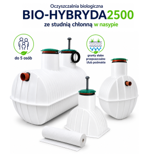 BIO-HYBRYDA2500 ze studnią chłonną w nasypie